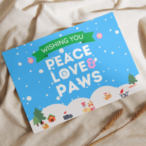 Wishing You Peace, Love & Paws - Christmas Card