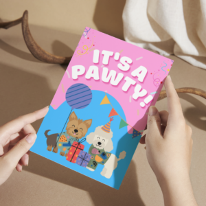 It's a Pawty! - Birthday Party Postcard