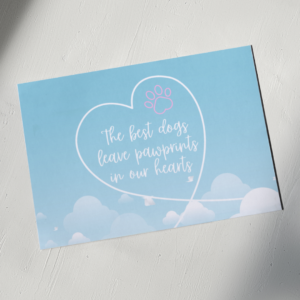Pawprints In Our Hearts - Sympathy Postcard