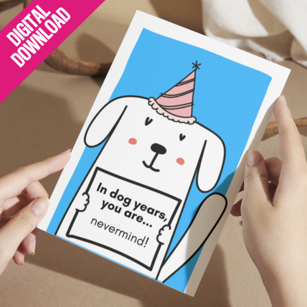 Printable Birthday Card - In dog years, you are...nevermind!