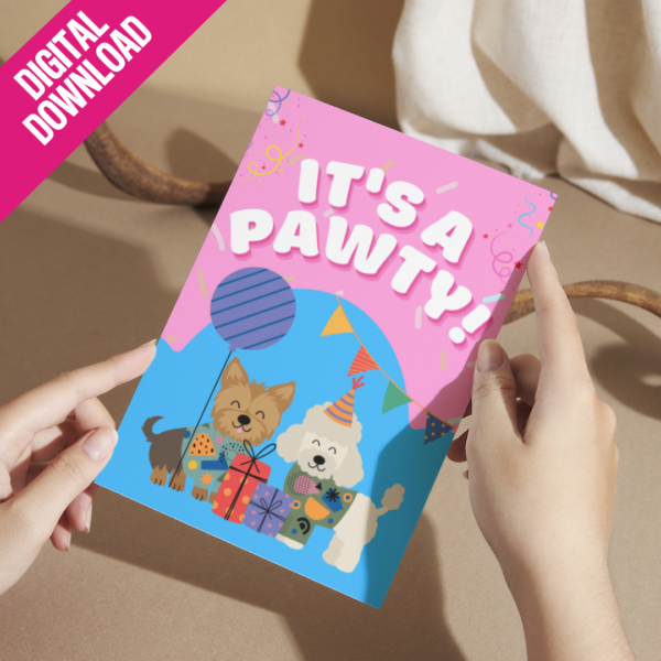Printable Card - It's A Pawty