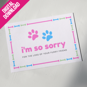 Printable Sympathy Postcard - I’m So Sorry